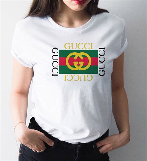 gucci logo t shirt women's